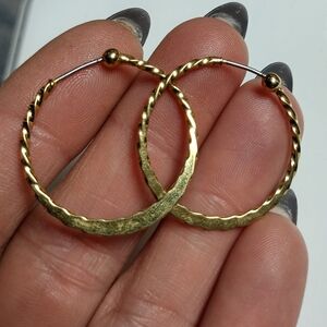 14kt gold plated twisted hoop earrings